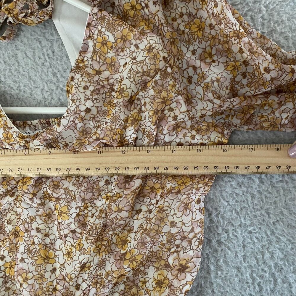 Sincerely Jules Long 3/4 Sleeve V Neck Ditsy Floral Print Dress Womens Large - Picture 8 of 11